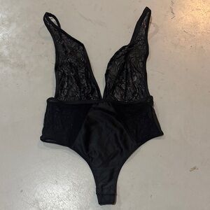 Chic Black Lace Bodysuit
